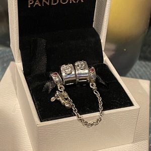 Pandora Disney Mickey and Minnie Clips w/ Mickey Safety Chain